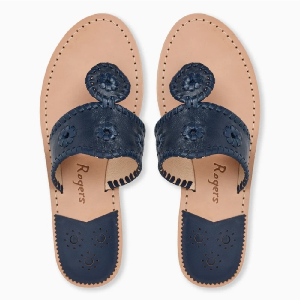 Jack Rogers Midnight Blue Leather Sandals - Picture 2 of 9